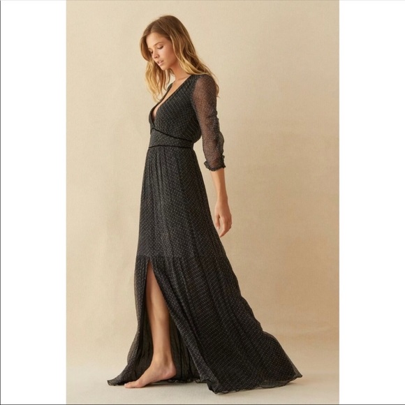 NWT ba&sh Robe Despina Dress Noire M/8 - Picture 2 of 15